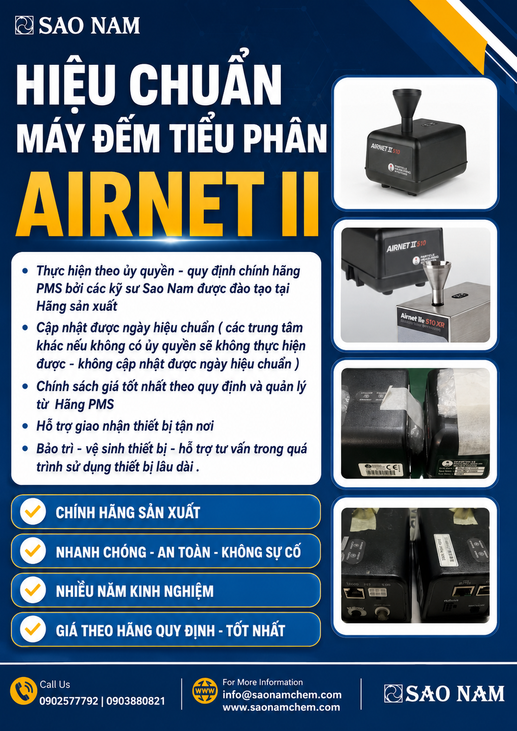 Hiệu chuẩn máy đếm tiểu phân AIRNET II-510